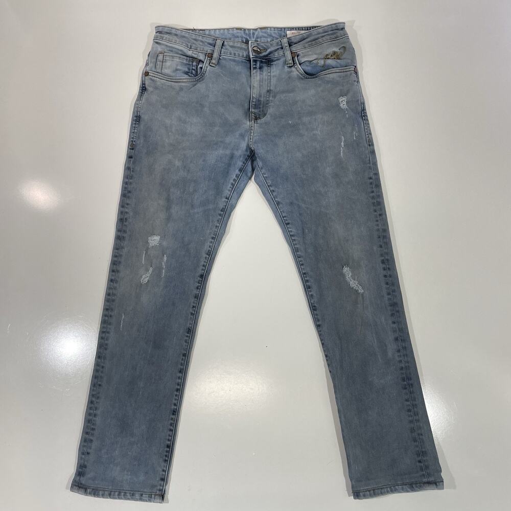 VTG Ed Hardy Dagger Jeans 32x28 Mens Blue Y2K Distressed Straight Leg Denim